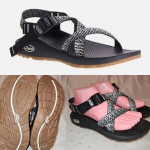 CHACO MEGA Z CLOUD black white women's outdoor trail grip active sandals 8